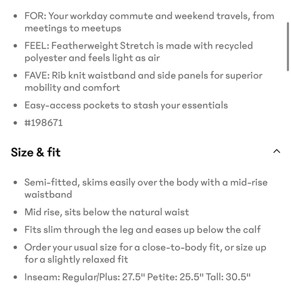 Athleta Black Brooklyn Mid Rise Ankle Pant SIZE 6 - Picture 8 of 8